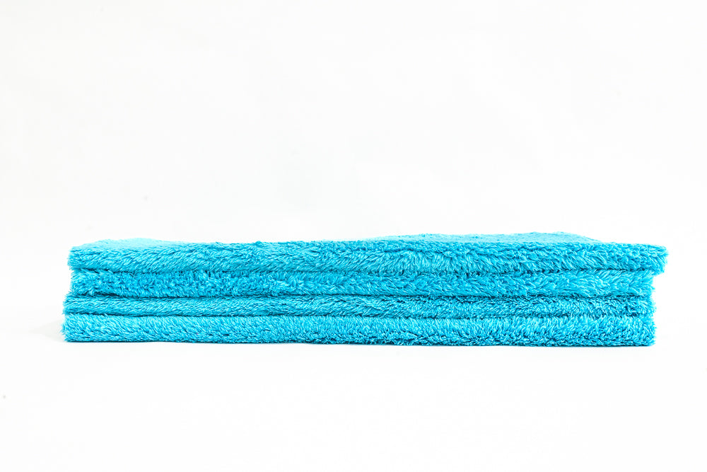 Ceramic Garage Fluffy Ultra Soft Edgeless Microfiber Towel 480 GSM 16 x 16 inches 4 pack Blue