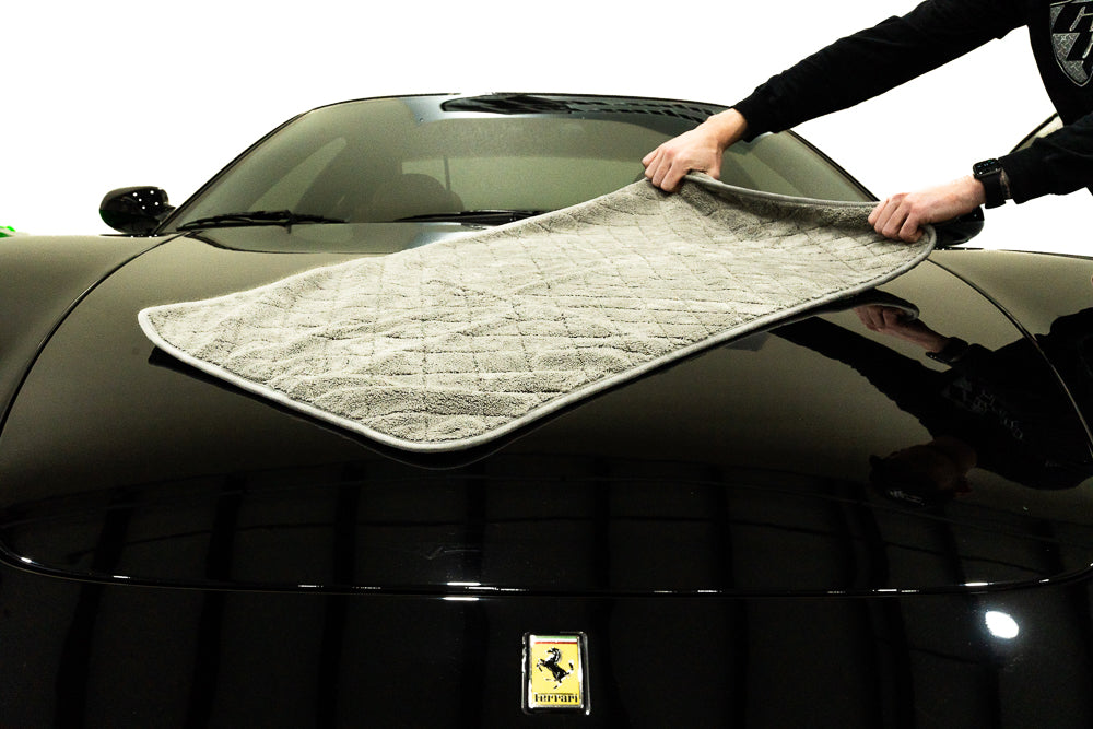 Big Grey Microfiber Car Drying Towel Large 1100 GSM 20 x 40 inches