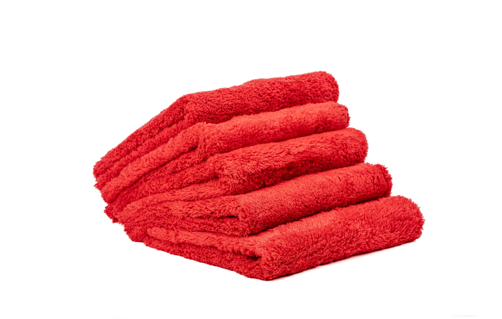 Ceramic Garage Edgeless Korean Plush Microfiber Detailing Towel 16 x 16 5Pk Red
