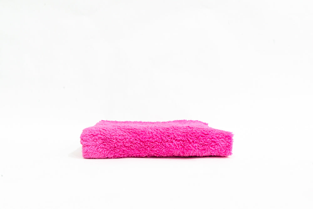 Ceramic Garage Fluffy Ultra Soft Edgeless Microfiber Towel 480 GSM 16 x 16 Pink 1 Pack