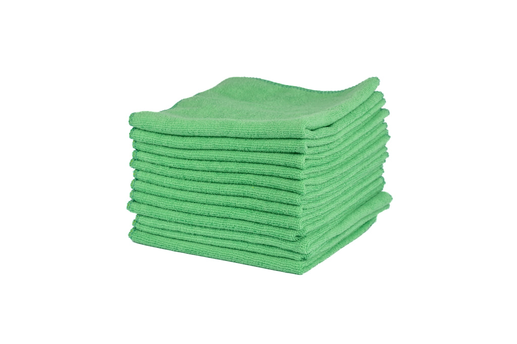Ceramic Garage Plush Absorbent Non-Abrasive Microfiber Towel 16 x 16 inch 12 Pack - Green