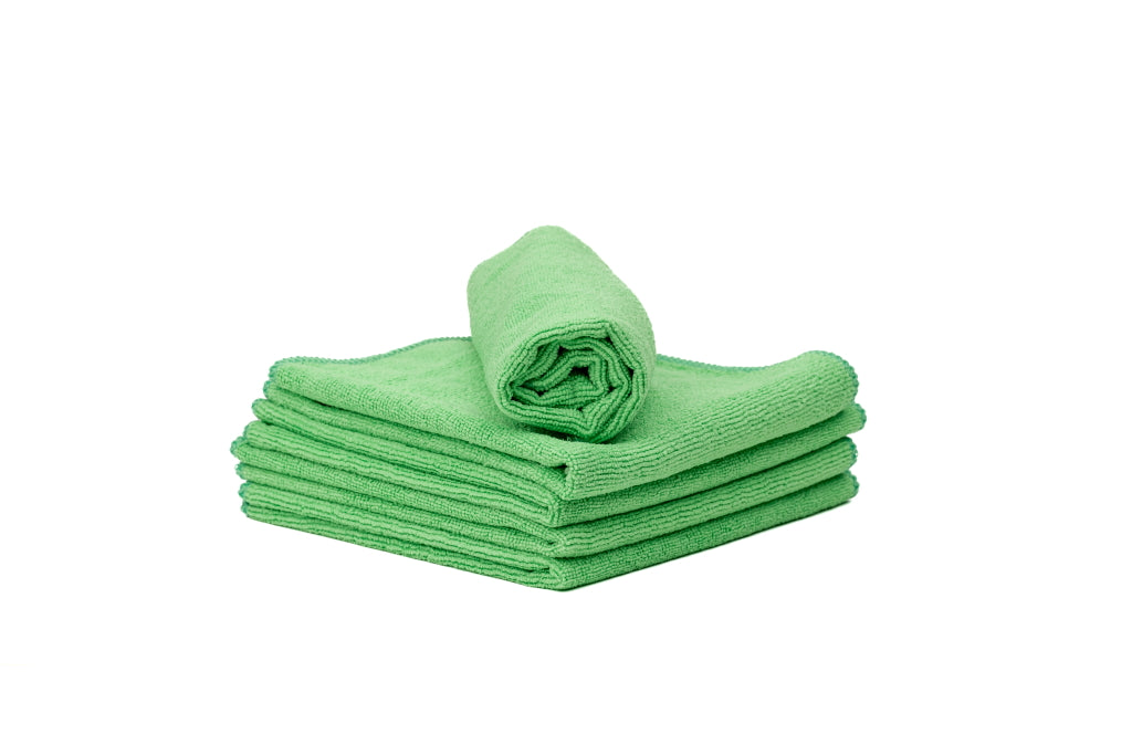 Plush Absorbent Non-Abrasive Microfiber Towel 16 X 16 Green 5Pk