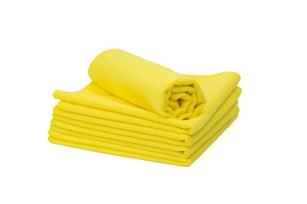 Plush Absorbent Non-Abrasive Microfiber Towel 16 X 16 inch 5 Pack - Yellow