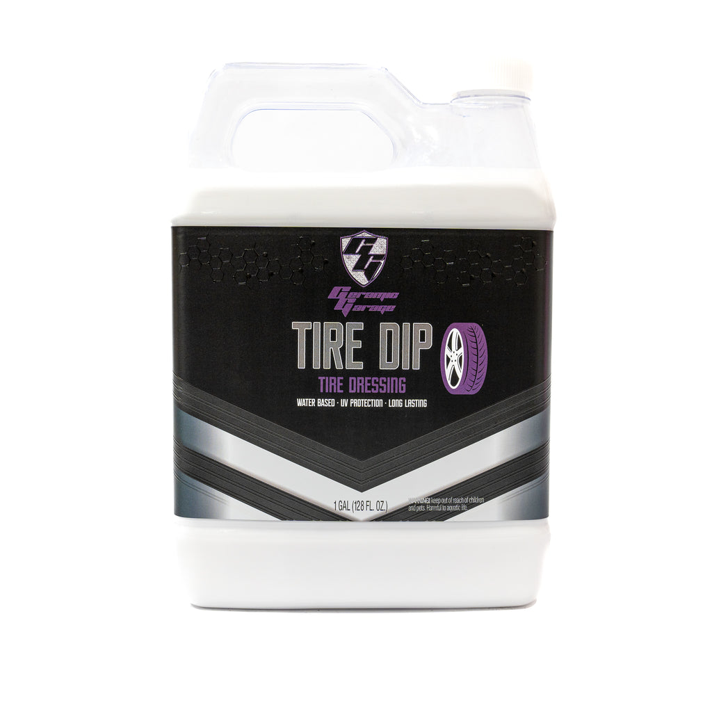 Ceramic Garage Tire Dip Water-Based Car Tire Cleaner or Shiny look and Long Lasting Protection, Non-Sling Formula (1 Gallon)