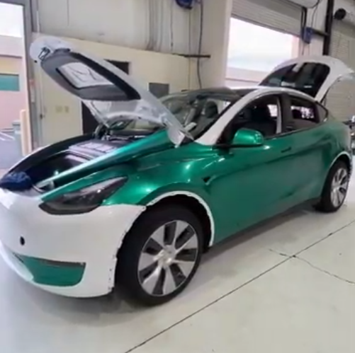 Tesla Model 3 Green Vinyl Wrap